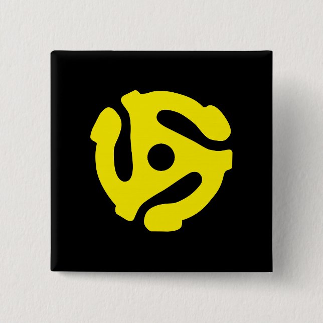 Yellow 45 spacer graphic pinback button (Front)