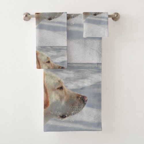 yellow 4 lab bath towel set