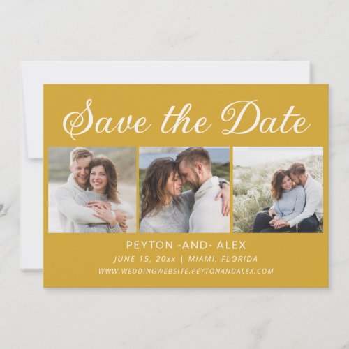 Yellow 4_Photo 2_Sided Wedding Save Date  Save The Date