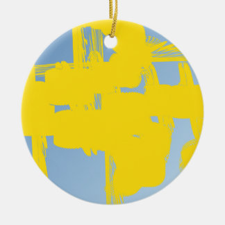 yellow 783 abstract art ceramic ornament