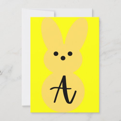 Yellow A Bunny Shape Easter Bunting Banner Card