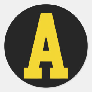 Yellow a' On Red For Alvin Costume Halloween And F Classic Round Sticker