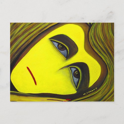 Yellow Abstract Art Card From Original Painting