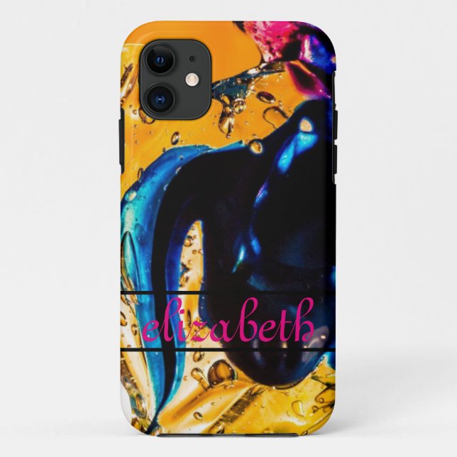 Yellow Abstract Art Fantasy Motif gel Paint Case-Mate iPhone Case (Back)