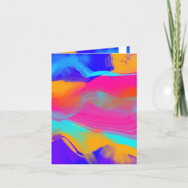 Yellow abstract color flow Note Cards  (Front)