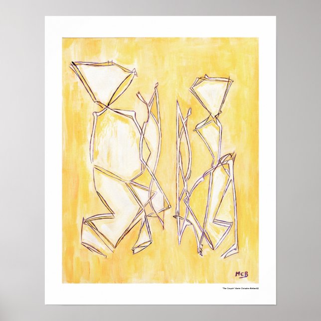 Yellow Abstract Couple Home Decor 16x20 Print (Front)