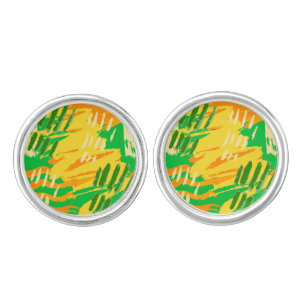 Yellow Abstract Cufflinks