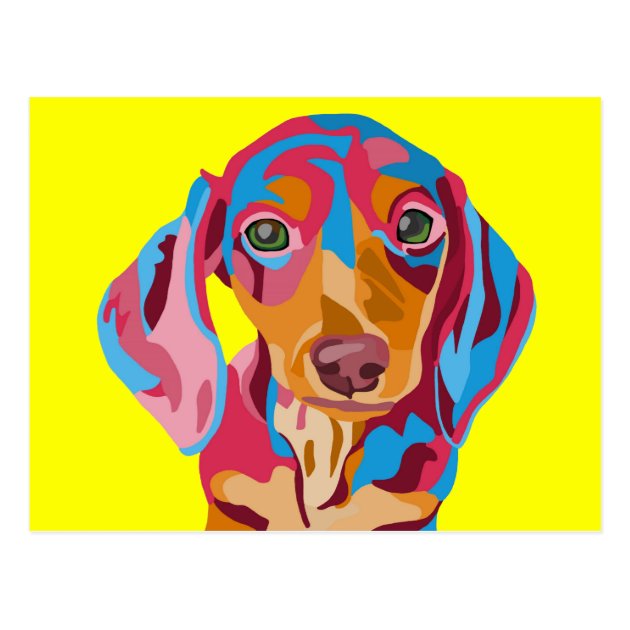 abstract dachshund painting
