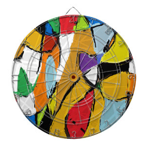 Yellow Abstract Dart Board