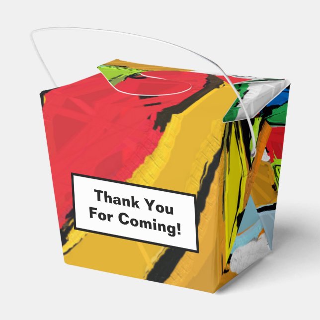 Yellow Abstract favor box (Back Side)