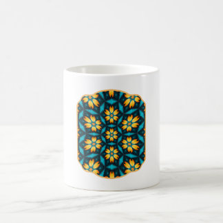 Yellow Abstract Flowers Coffee Mug