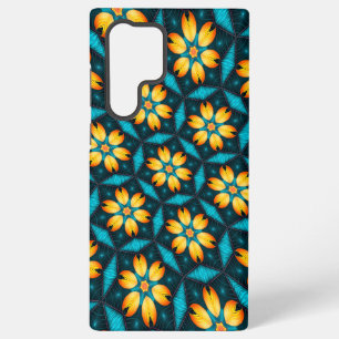 Yellow Abstract Flowers Samsung Galaxy S22 Ultra Case