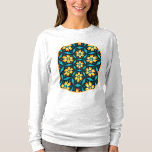 Yellow Abstract Flowers T-Shirt