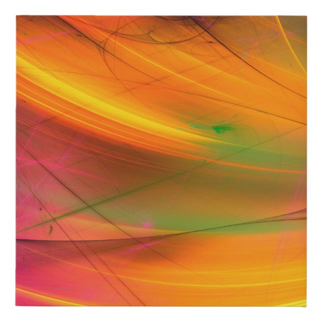 yellow abstract fractal background 3d rendering3d, faux canvas print (Front)