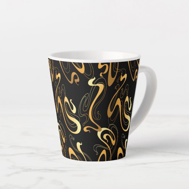  Yellow Abstract   Latte Mug (Right Angle)
