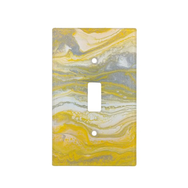 Yellow Abstract Light Switch Cover (Front)