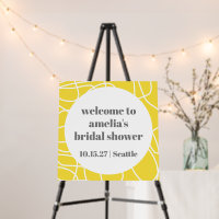 Yellow Abstract Line Custom Bridal Shower Welcome