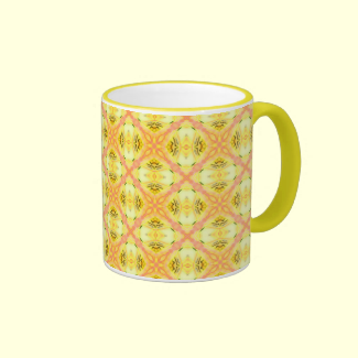 Yellow Abstract Modern Floral Lattice Mug