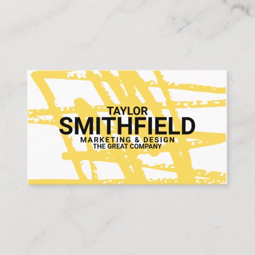 Yellow Abstract Paint Splatter Business Card