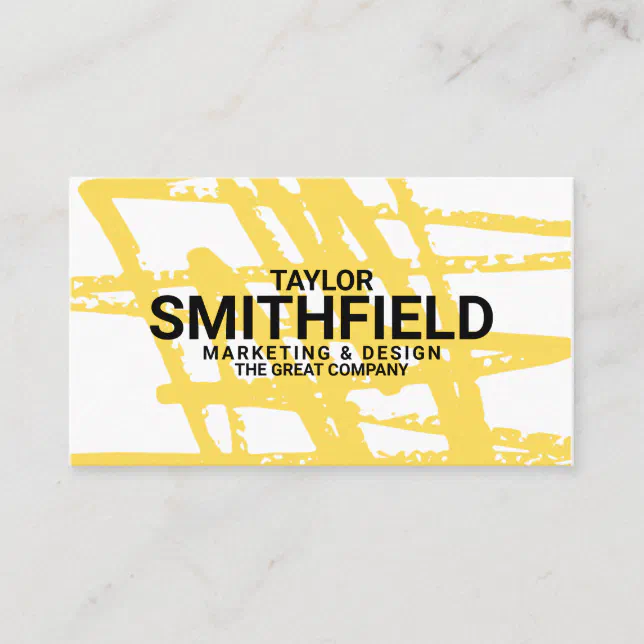 Yellow Abstract Paint Splatter Business Card Zazzle