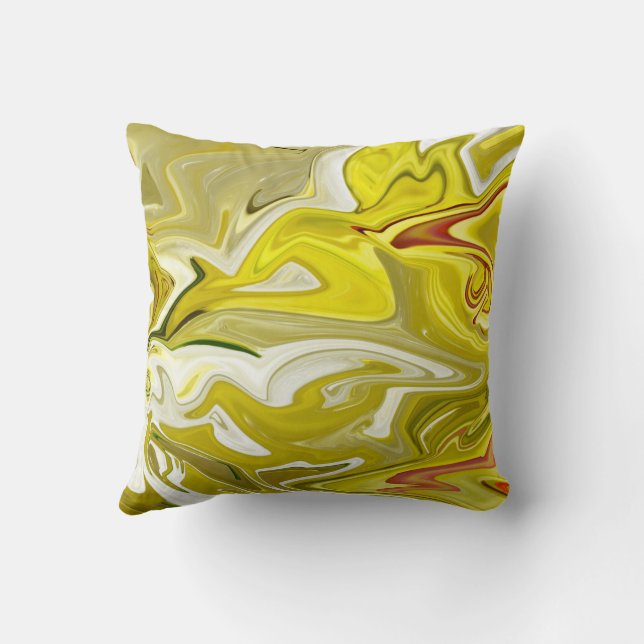 Yellow abstract pattern throw pillow (Back)