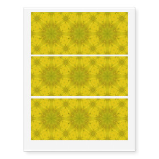 Yellow abstract wood pattern temporary tattoos