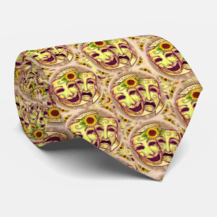 Yellow Actor Masks Neck Tie