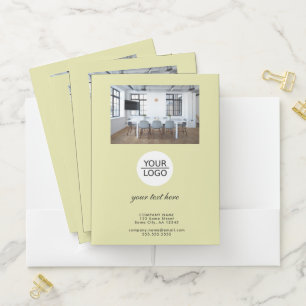 Yellow Add your Logo Custom Text Promotion Photo Pocket Folder