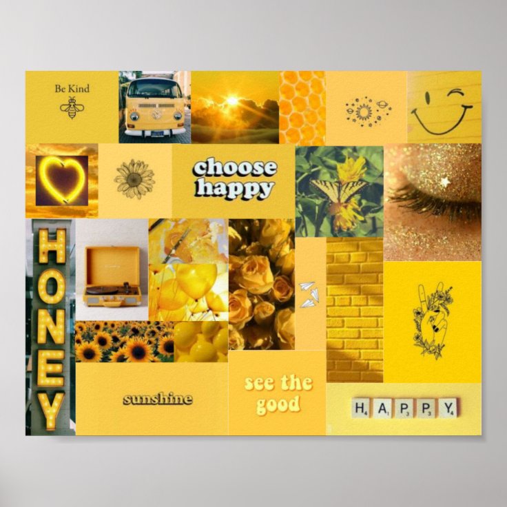 Yellow Aesthetic Collage Poster 