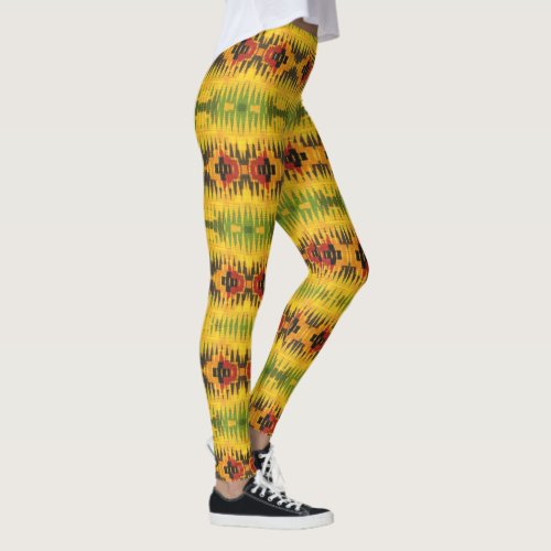 Yellow African Print Leggings