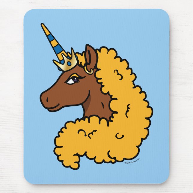 Yellow Afro Unicorn Mouse Pad (Front)
