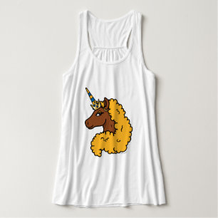 Yellow Afro Unicorn Tank Top