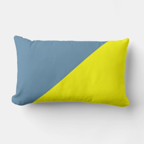 Yellow  Air Force blue Solid Color Background 2 Lumbar Pillow