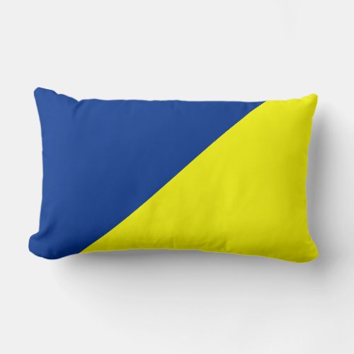 Yellow  Air Force blue Solid Color Background Lumbar Pillow