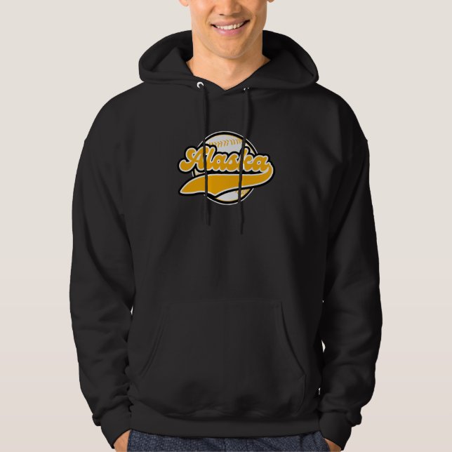 Yellow Alaska College University style National AK Hoodie (Front)