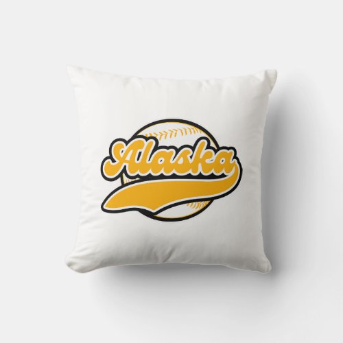 Yellow Alaska College University style National AK Throw Pillow
