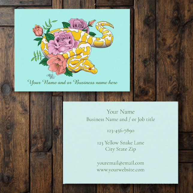 Yellow Albino Ball Python Business Card (Creator Uploaded)