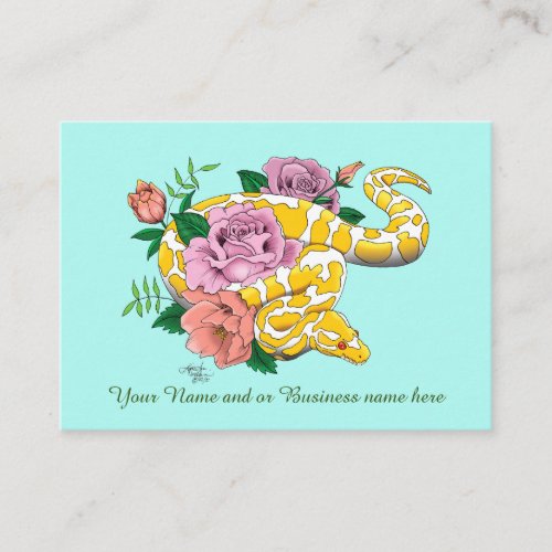 Yellow Albino Ball Python Business Card