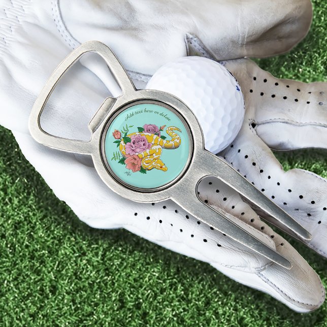 Yellow Albino Ball Python Teal Roses Divot Tool (Creator Uploaded)