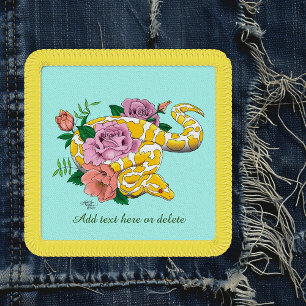 Yellow Albino Ball Python Teal Roses Patch