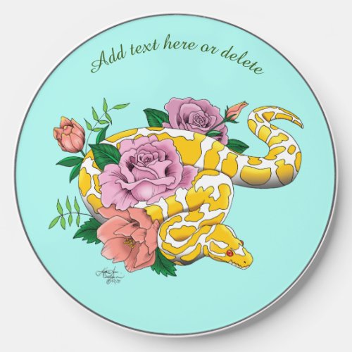 Yellow Albino Ball Python  Wireless Charger