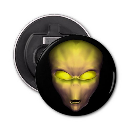 Yellow Alien Head Bottle Opener