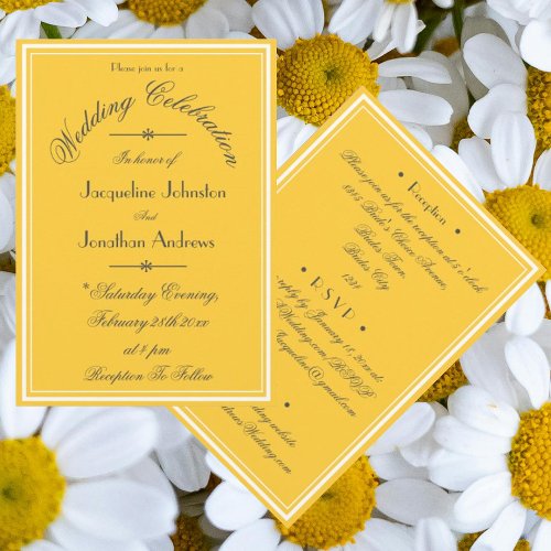 Yellow All In One RSVP Email Website Wedding       Invitation
