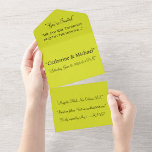 Yellow All In One Wedding Invitation – Lemon