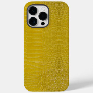 Yellow Alligator Texture Print Case-Mate iPhone 14 Pro Max Case