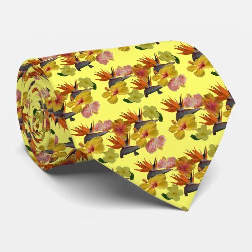 Yellow Aloha Luau Tie
