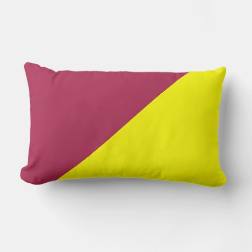 Yellow  Amaranth deep purple Solid Color Lumbar Pillow