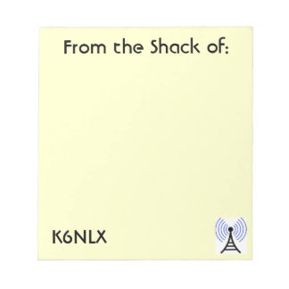 Yellow Amateur Radio Call Sign Notepad