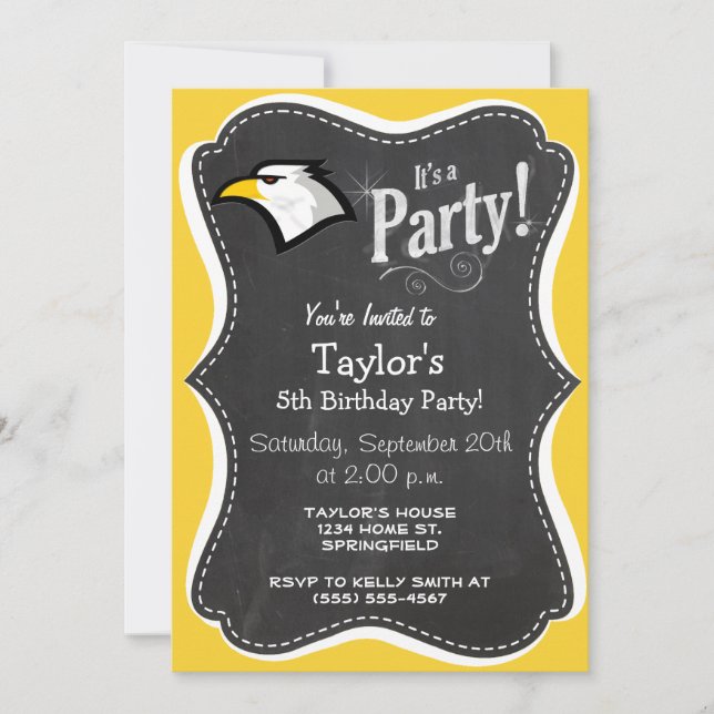 Yellow Amber Bald Eagle Invitation (Front)