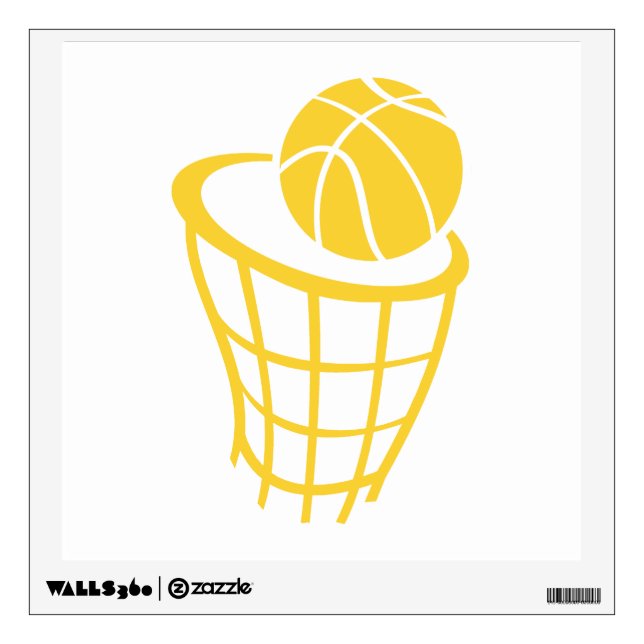 Yellow Amber Basketball Wall Sticker (Front)